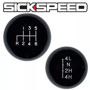 BLACK OL' SKOOL SHIFT KNOB/TRANSFER CASE SET FOR 6 SPEED DODGE RAM GEAR SHIFTER - Picture 1 of 1