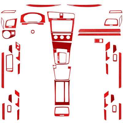 Juego completo de molduras interiores de fibra de carbono rojo 56 piezas para VW Golf 7 GTI Mk7 2013-19 Foto 1 de 4