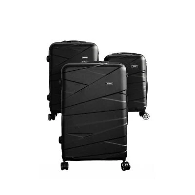 3 Tlg. Koffer-Set mit 4 Rädern Hartschale in Schwarz360° drehbar  - Bild 1 von 4