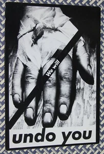 Seltene BARBARA KRUGER, We Will Undo You, Kunstpostkarte 1982 - Bild 1 von 2