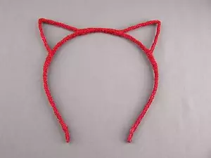 Red sparkly cat kitten ears headband hair band accessory kawaii cosplay - Picture 1 of 3