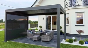 Aluminium Terrassendach 5x3m Lamellen Pergola Lamellendach elektrisch NEU!! - Bild 1 von 12