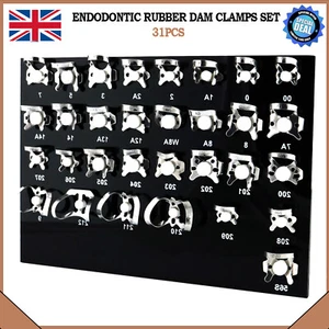 JUEGO DE 31 PIEZAS DE INSTRUMENTOS DENTALES PREMOLARES RESTAURADORES DENTALES ABRAZADERAS DE GOMA CE - Imagen 1 de 2