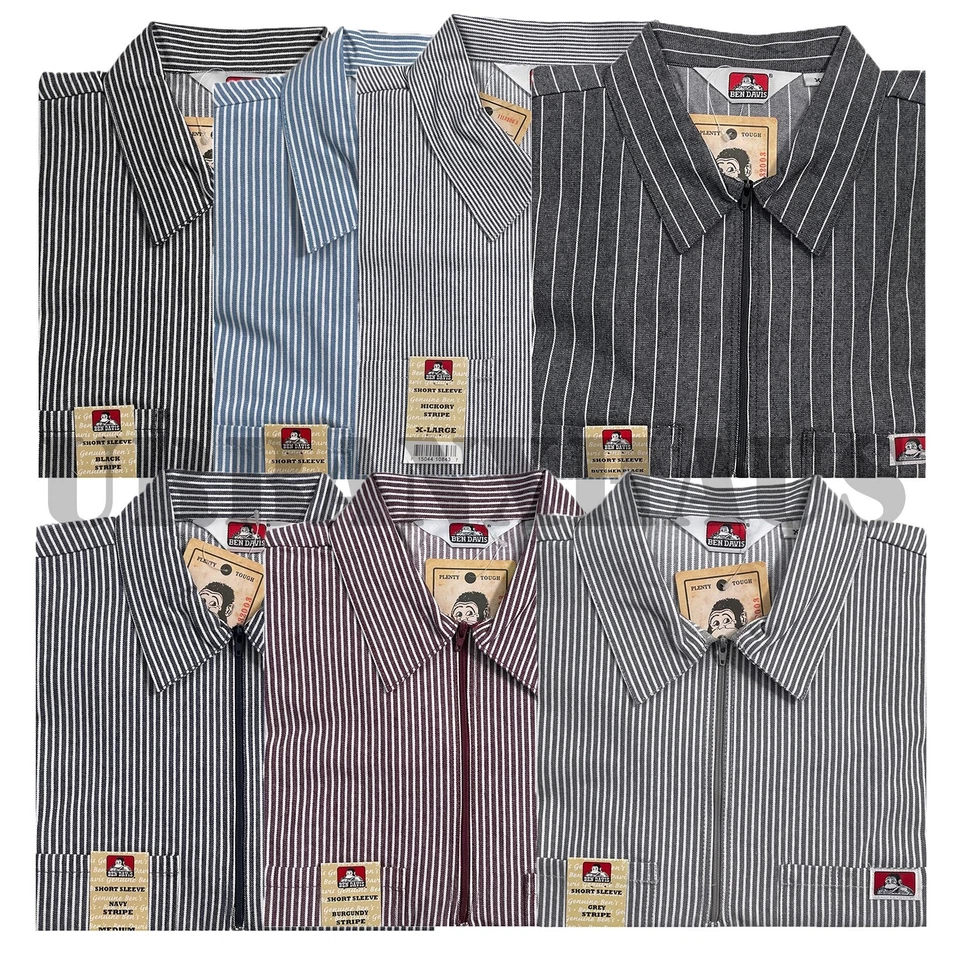 BENDAVIS Stripe Short Sleeve 1/2 Zip Shirts (S to 5XL) - Image 1 of 1
