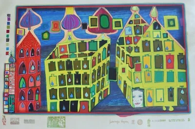 Friedensreich Hundertwasser Waiting for love hurts when.. 1971 signed rainy day - Image 1 of 4