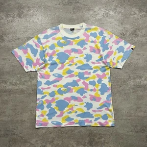 VTG 90s BAPE A BATHING APE COTTON CANDY CAMO MULTI CAMO T-SHIRT MADE IN JAPAN M - Picture 1 of 6