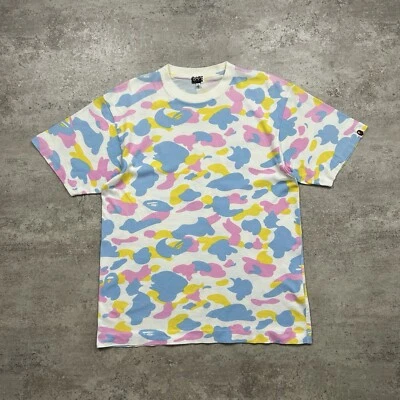 VTG 90s BAPE A BATHING APE COTTON CANDY CAMO MULTI CAMO T-SHIRT MADE IN JAPAN M - Image 1 of 4