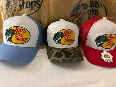 Bass Pro Shops Genuine Outdoor Fishing Trucker Hat Mesh Cap Adjustable Stitched