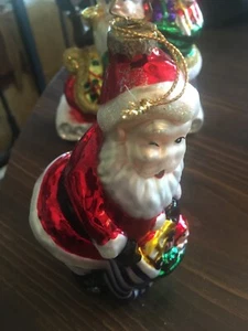 BRASS KEY BK Classic Santa Hand Crafted Blown Glass Christmas Ornament - Picture 1 of 3