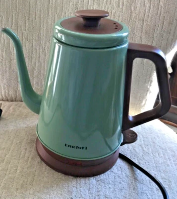 DMOFWHI GOOSENECK ELECTRIC STAINLESS KETTLE PREC POUR tea/coffee green brown - Image 1 of 4