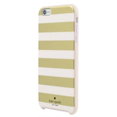 Funda Rígida Kate Spade iPhone 6 iPhone 6s Hybird - Dorado Crema Blanco Rayas Foto 1 de 2