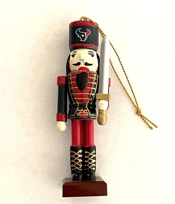 NFL Houston Texans Nutcracker With Sword Christmas Tree Ornament 4" - Image 1 of 2