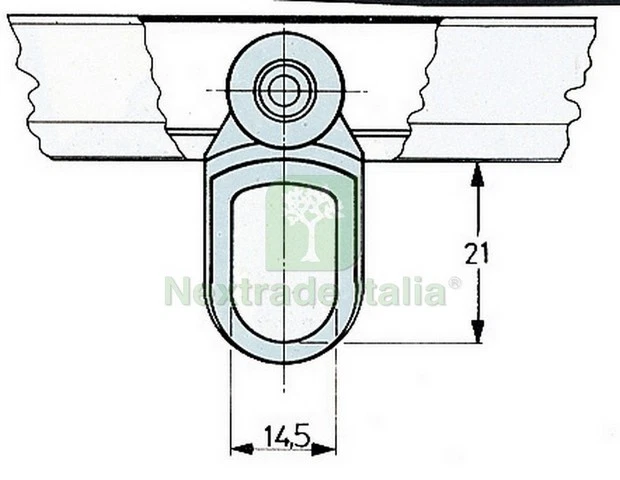 50PZ OMGE CARRELLO NYLON ART.903 CON 2 RUOTE NYLON: - Immagine 1 di 1