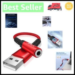 Adaptateur Audio Durable USB vers 3,5mm pour Son Stéréo Clair - Câble Gris 0,6FT - Photo 1 sur 9