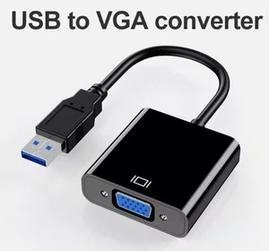 USB 3.0 to VGA Adapter Cable Converter Audio Video 1080P PC For HDTV Monitor - Picture 1 of 7