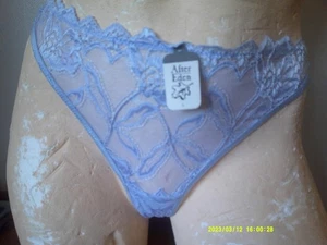 Large - New After Eden Lingerie 'Emotions' Lace Thong Blue UK Large (2.8165) - Picture 1 of 1