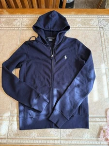 Polo Ralph Lauren Sport Men's Size M Navy Blue Medium Hoodie Jacket Full Zip - Picture 1 of 7