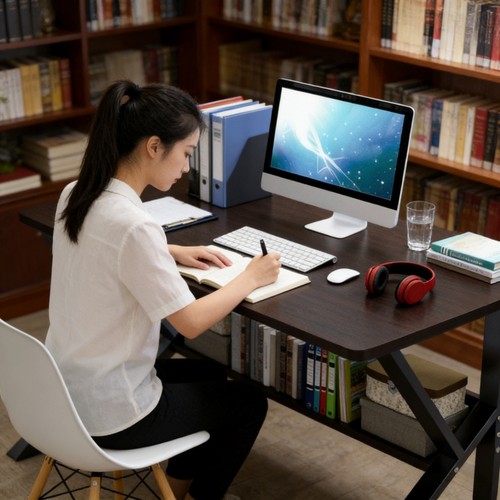 120cm Gaming Desk Sturdy PC Computer Desk - Large Surface for Home ...