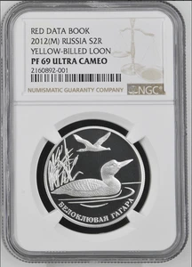 2012 Russia Silver 2 Roubles YELLOW-BILLED LOON NGC PF 69 - Picture 1 of 2