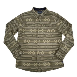 Camisa Roark Calce Clásico Para Hombres L Franela Azteca Suroeste Manga Larga Verde Marrón - Imagen 1 de 8