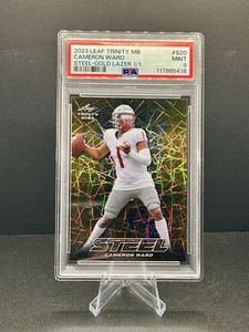 2023 Leaf Trinity Football #S20 Cameron Cam Ward Steel-Gold Blazer 1/1 PSA 9 RC - Picture 1 of 3