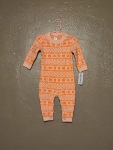 Carter's Peach Geometric bambino pezzo unico 6 mesi nuovo con etichetta chiusura a bottoni - Foto 1 di 7