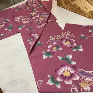Japanese Traditional Summer Kimono Yukata Pink Beautiful Flowers Elegant Cute - Picture 1 of 7