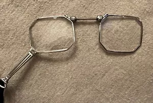 Antique Sterling Silver Lorgnette Pendant Glasses by Frank Krementz - Picture 1 of 15