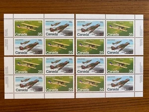Canada Inscription Blocks - 1980 35c MILITARY AIRCRAFT Full INSCRIPTION BK Set - Picture 1 of 1