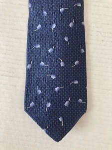 Cocktail Collection Brandy Men's Necktie Tie Silk Blue Floral Made in USA - Picture 1 of 7
