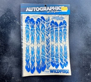 1989 Autographics RC “Wild Fire” BLUE Flames Decal Sheet #805-BLU FACTORY SEALED - Picture 1 of 5
