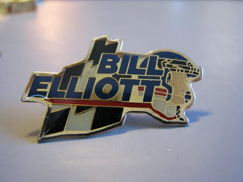 BILL ELLIOTT CHECKER FLAG HELMET LOGO RACING HAT PIN Cover