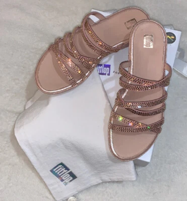 Sandalia Fitflop The Linny Slide con cristales de Swarovski rubor rosa Reino Unido 8 Precio de venta sugerido por el fabricante £300 Foto 1 de 4