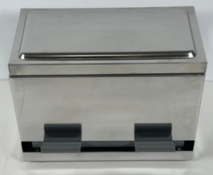 Stainless Steel Straw Dispenser Holder with Metal Lid One Size Silver Reusable - Picture 1 of 11