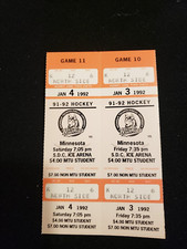 1992 Minnesota Gophers / Michigan Tech. Huskies Two Unused NCAA Hockey Tickets