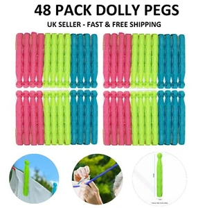 48 Dolly Pegs | starker hochwertiger Kunststoff zum Waschen von Wäsche Line UK - Bild 1 von 9