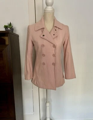 Abrigo de mujer rosa a nivel de cadera con cierre frontal a presión talla S Foto 1 de 4