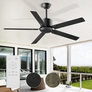 Ceiling Fan 60" Outdoor/Indoor, Ceiling Fans with Remote Control with 6 Speeds R - Picture 1 of 7