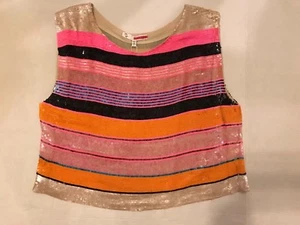 Top de lentejuelas para mujer Tracy Reese multigrande nuevo con etiquetas - Imagen 1 de 10