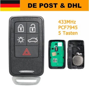 FUNK SCHLÜSSEL FÜR VOLVO V40 S60 V60 XC60 V70 XC70 S80 433Mhz 30659637 5 TASTEN - Bild 1 von 7