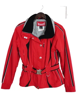 MARKER Women's Ski Jacket Bright Red Black Grey 10 Sleek Stunning! - Picture 1 of 6
