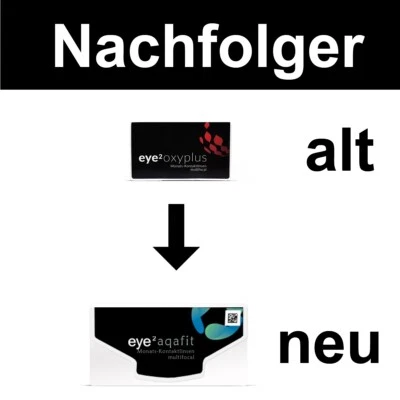 Aus Eye2 Oxyplus Multifocal wird eye 2 Aqafit Monatslinsen Multifocal (6er Box) - Bild 1 von 4
