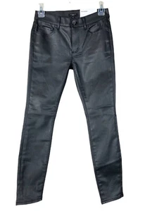 Ann Taylor Gr. 00 P Coated Skinny Denim Kunstleder Schwarz Jeans Rockabilly - Bild 1 von 9