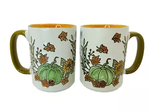 Juego de 2 tazas de té de café de cerámica ELI+ ANA Blue Sky Saddlebrook Farm calabaza de 18 oz - Imagen 1 de 14