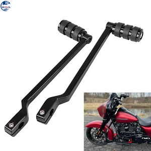 9.84" Black Extend Heel Toe Shift Lever Shifter Peg For Harley Touring Tri Glide - Picture 1 of 16