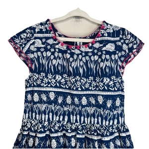 MONSOON Mädchen Größe 9 Käfer blau rosa Partykleid formell Landhaus Lagenlook Unikat - Bild 1 von 12