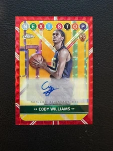 2024-25 Chrome Next Stop Signatures Cody Williams Rc  Sapphire Red Auto 1/5 - Picture 1 of 2