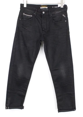 Replay Grover Men's Jeans W31/L32 Straight Black Cotton Stretch Button - Image 1 of 4