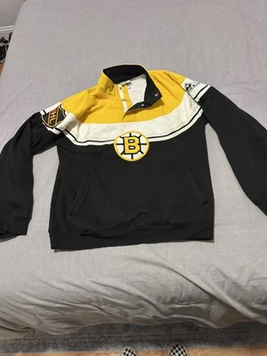 Sudadera Pullover DE COLECCIÓN Apex One NHL Boston Bruins 1/4 Snap Negra Dorada Pequeña Foto 1 de 4