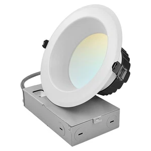 LUXRITE 6 In. Recessed Light J-Box 5CCT 30/40/50W Dimmable 3000/4000/5000LM - Picture 1 of 7